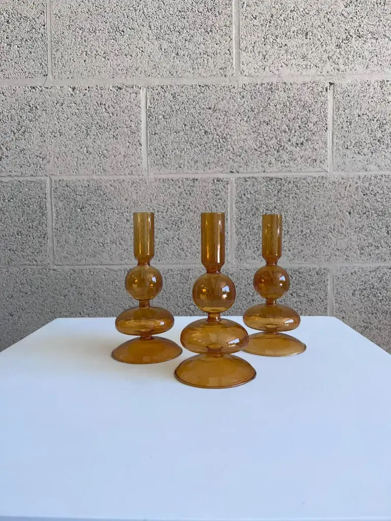 Chandelier en verre orange
