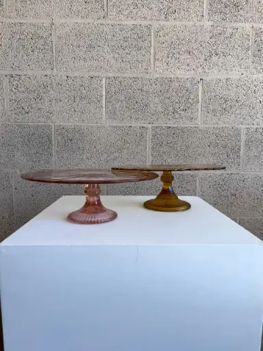 Présentoir à mignardise en verre coloré