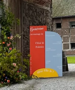Panneau d'accueil coloré en 3 éléments